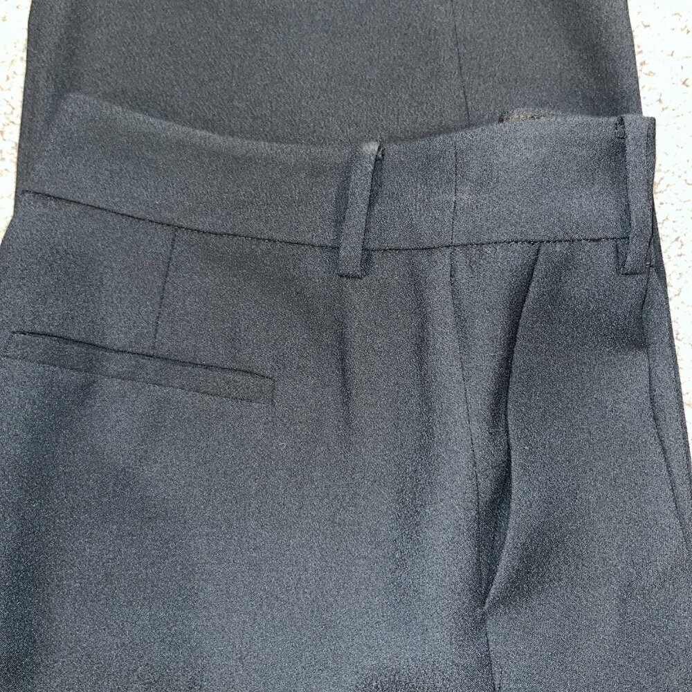 MADEWELL Black Crepe Wide Leg Cropped Zip Fly Belt Loop Dress Trousers EUC - 0 - Picture 11 of 11
